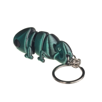 Kameleon metaliczny - czarno-zielony  - brelok do kluczy